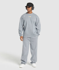 Heavyweight Rib Crew Denim Grey
