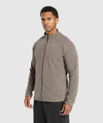 Fleece Zip Through Jacket Camo Brown/Sand Brown