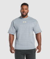 Heavyweight Rib Short Sleeve Crew Denim Grey