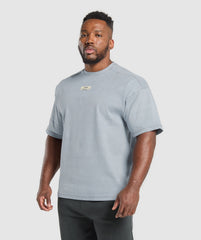 Heavyweight Rib Short Sleeve Crew Denim Grey