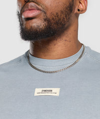 Heavyweight Rib Short Sleeve Crew Denim Grey