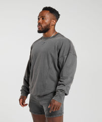 Heritage Washed Crew Onyx Grey
