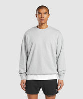 Rest Day Essential Crew Light Grey Core Marl