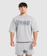 Heritage Washed Short Sleeve Crew Denim Grey
