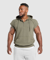 Legacy 1/4 Zip Cap Sleeve Hoodie Base Green