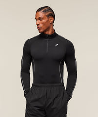 Clean Contour Seamless 1/4 Zip Black/White