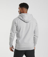 Crest Zip Up Hoodie Light Grey Marl