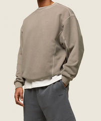 everywear Relaxed Stitch Sweatshirt Linen Brown