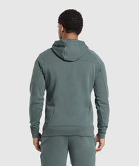 Interlock Tech Zip Up Hoodie Slate Teal