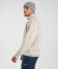 Rest Day Sweats 1/4 Zip Pebble Grey