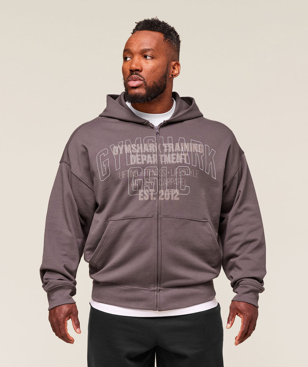 Authentic Apparel Zip Up Hoodie Brushed Purple