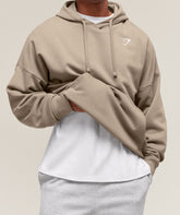 Crest Oversized Hoodie Lifestyle Brown