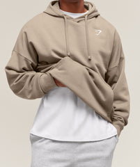 Crest Oversized Hoodie Lifestyle Brown