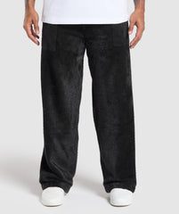 Knitted Straight Leg Joggers Black