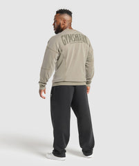 Heritage Washed Crew Utility Green