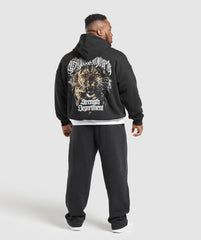 Strength Department Animal Oversized Hoodie Black