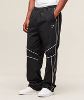 Retro Crinkle Track Pants Black