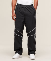 Retro Crinkle Track Pants Black