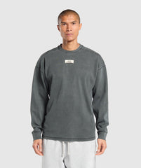 Heavyweight Rib Crew Asphalt Grey