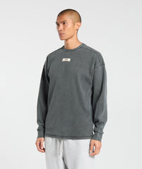 Heavyweight Rib Crew Asphalt Grey