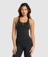 Everyday Racer Back Tank With Shelf Black