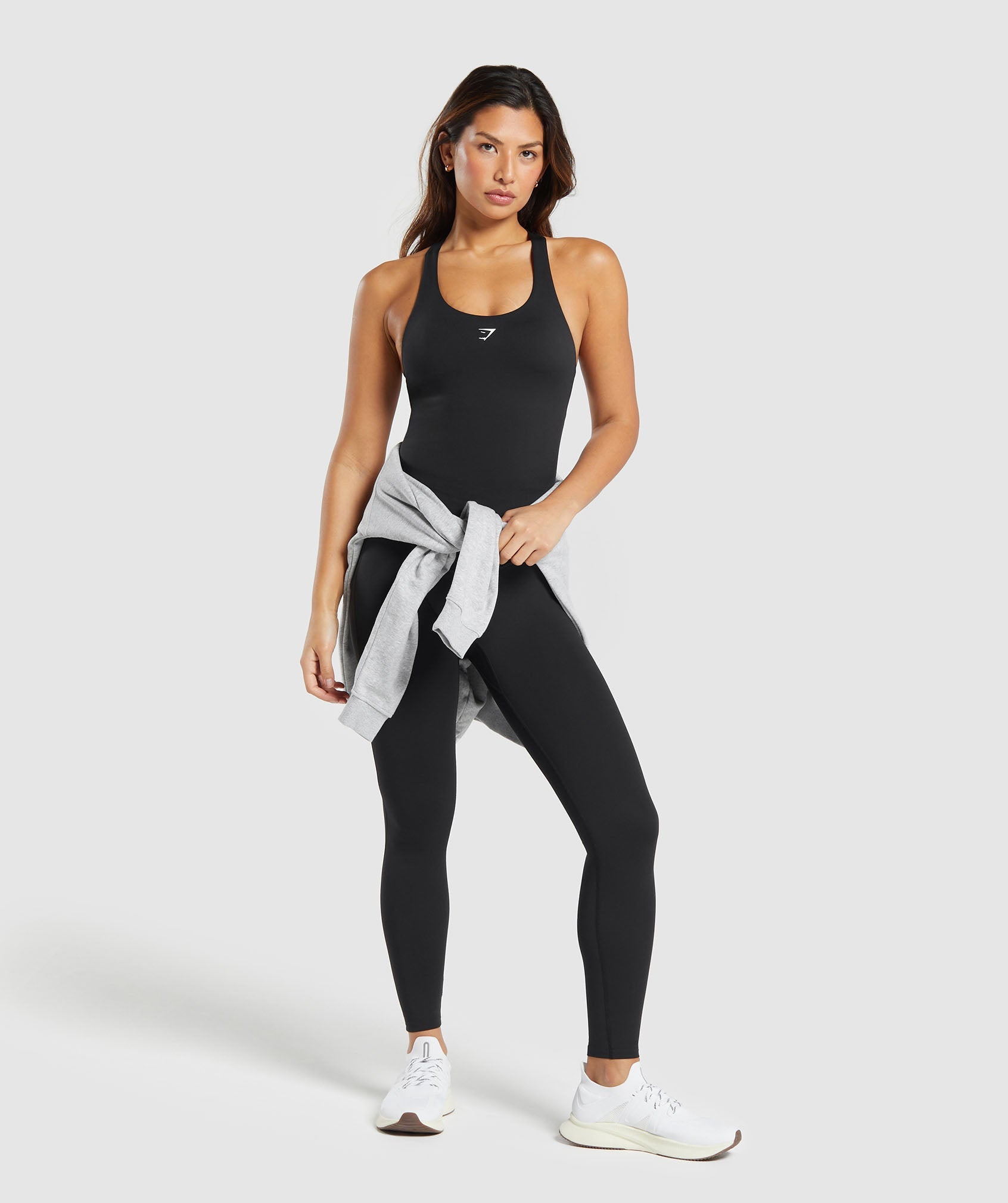 Everyday Racer Back Tank With Shelf Black
