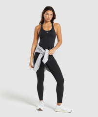 Everyday Racer Back Tank With Shelf Black
