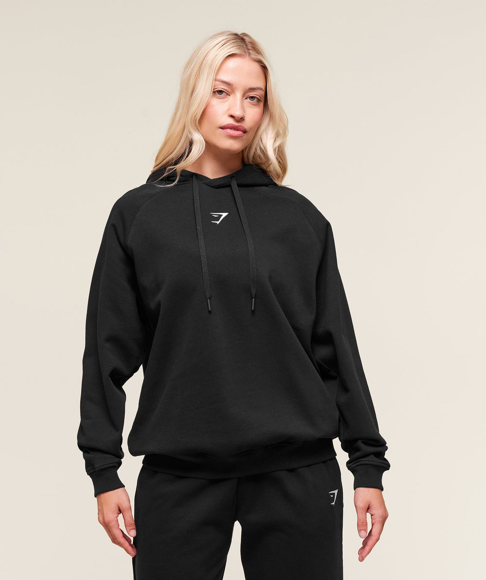 Training Oversized Fleece Hoodie Black