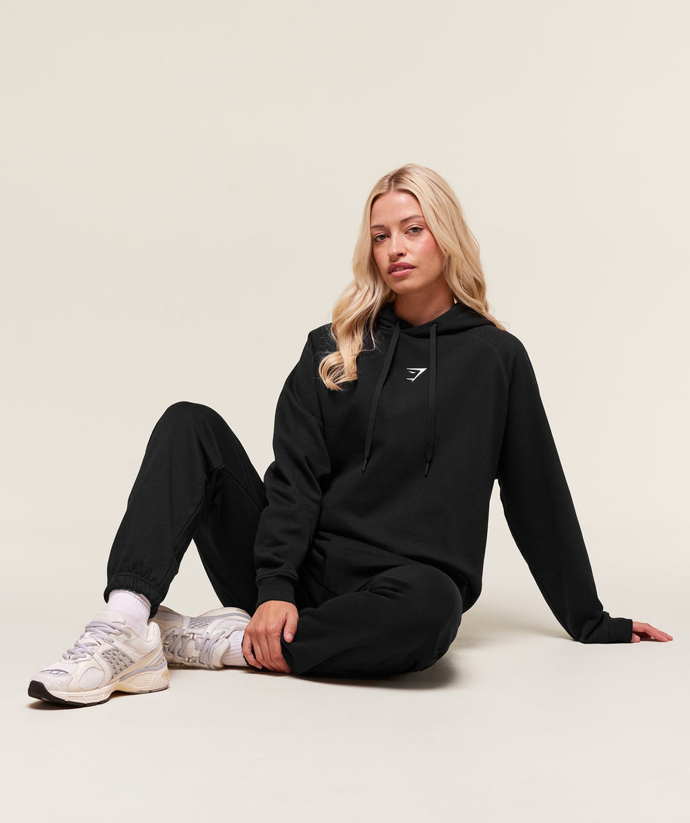 Training Oversized Fleece Hoodie Black