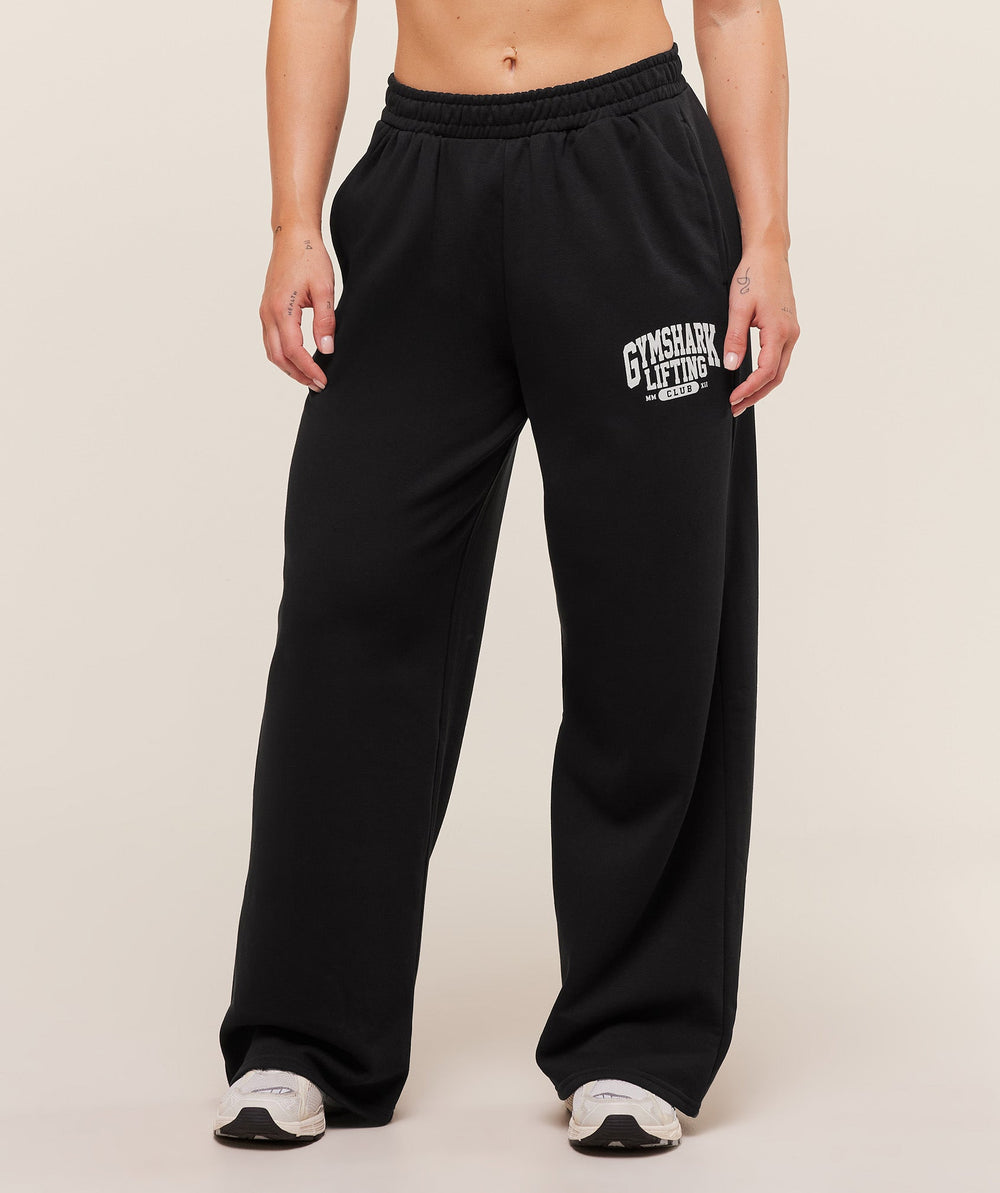 Lifting Club Graphic Straight Leg Joggers Black
