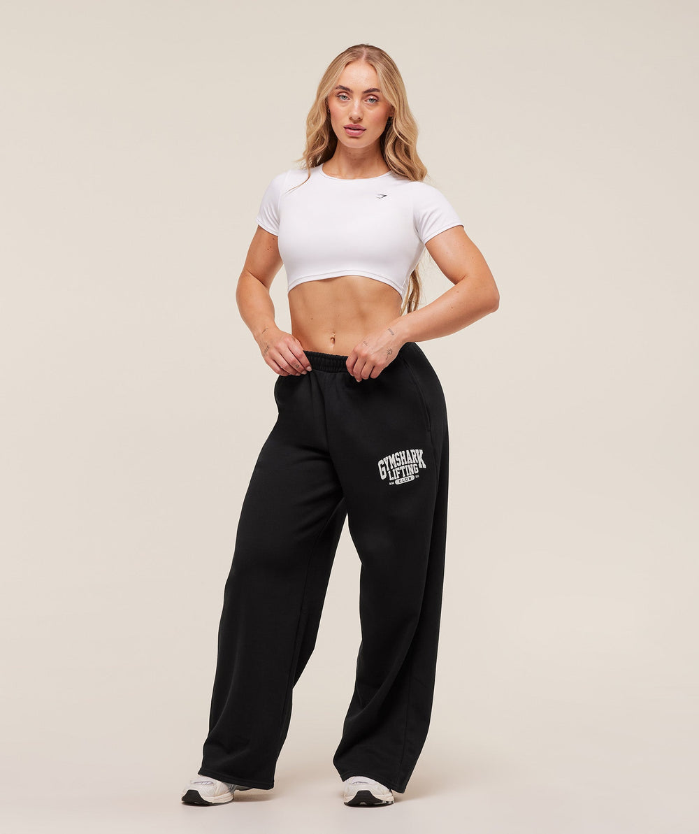 Lifting Club Graphic Straight Leg Joggers Black