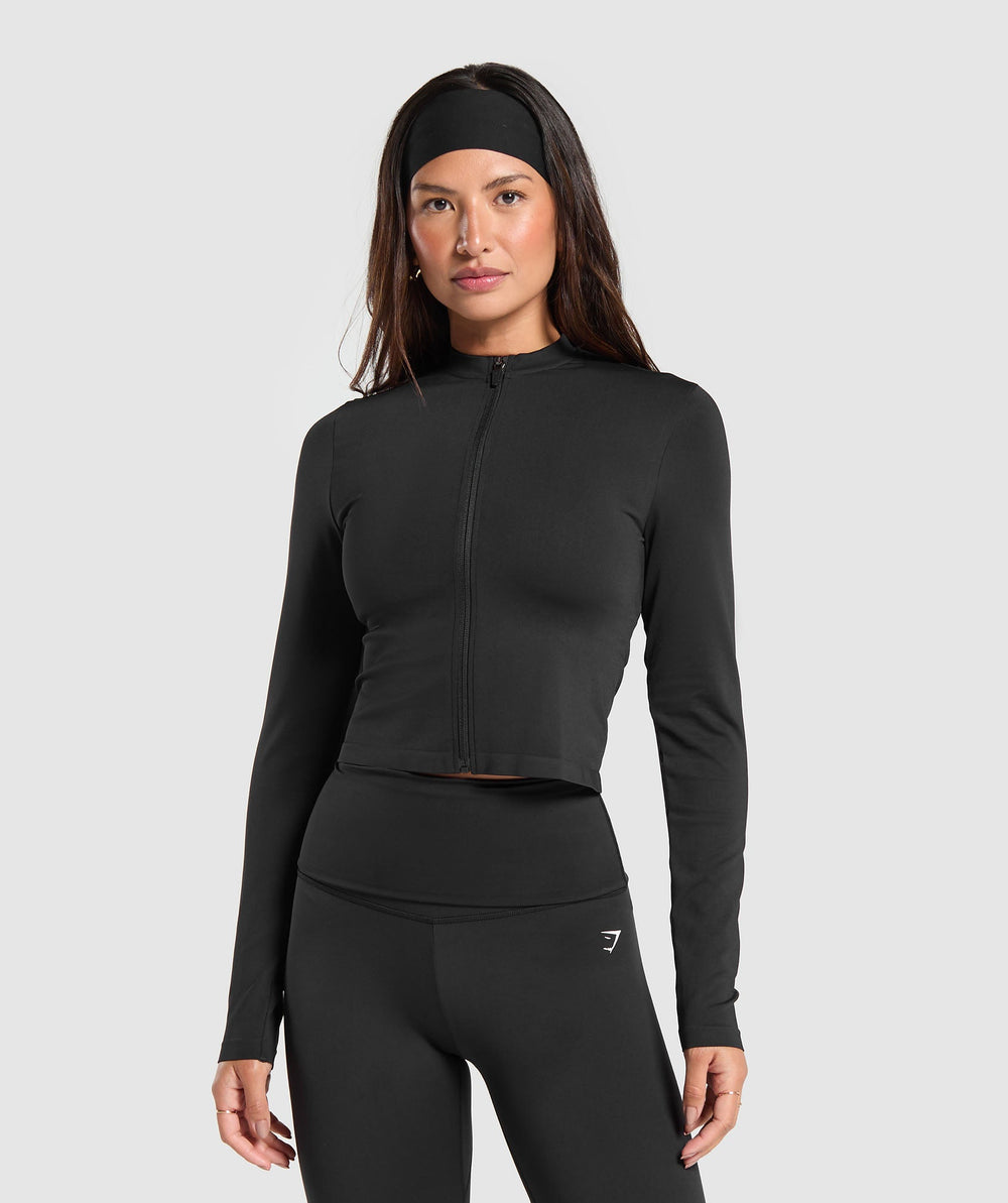 Everyday Seamless Zip Tracktop Black