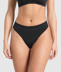 Seamless Thong 3pk Black