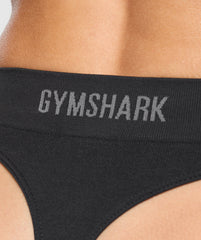 Seamless Thong 3pk Black
