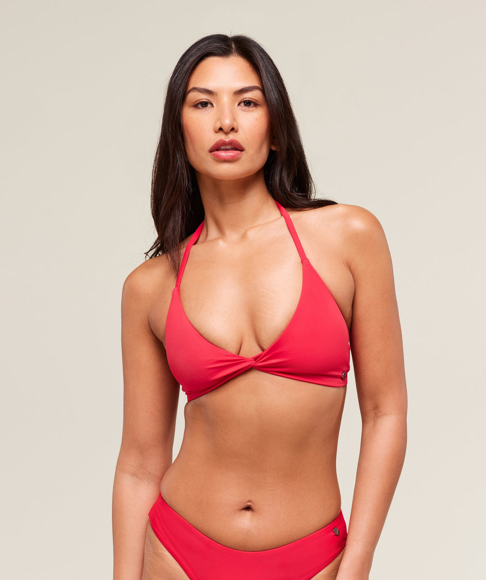 Twist Front Bikini Top Carmine Red