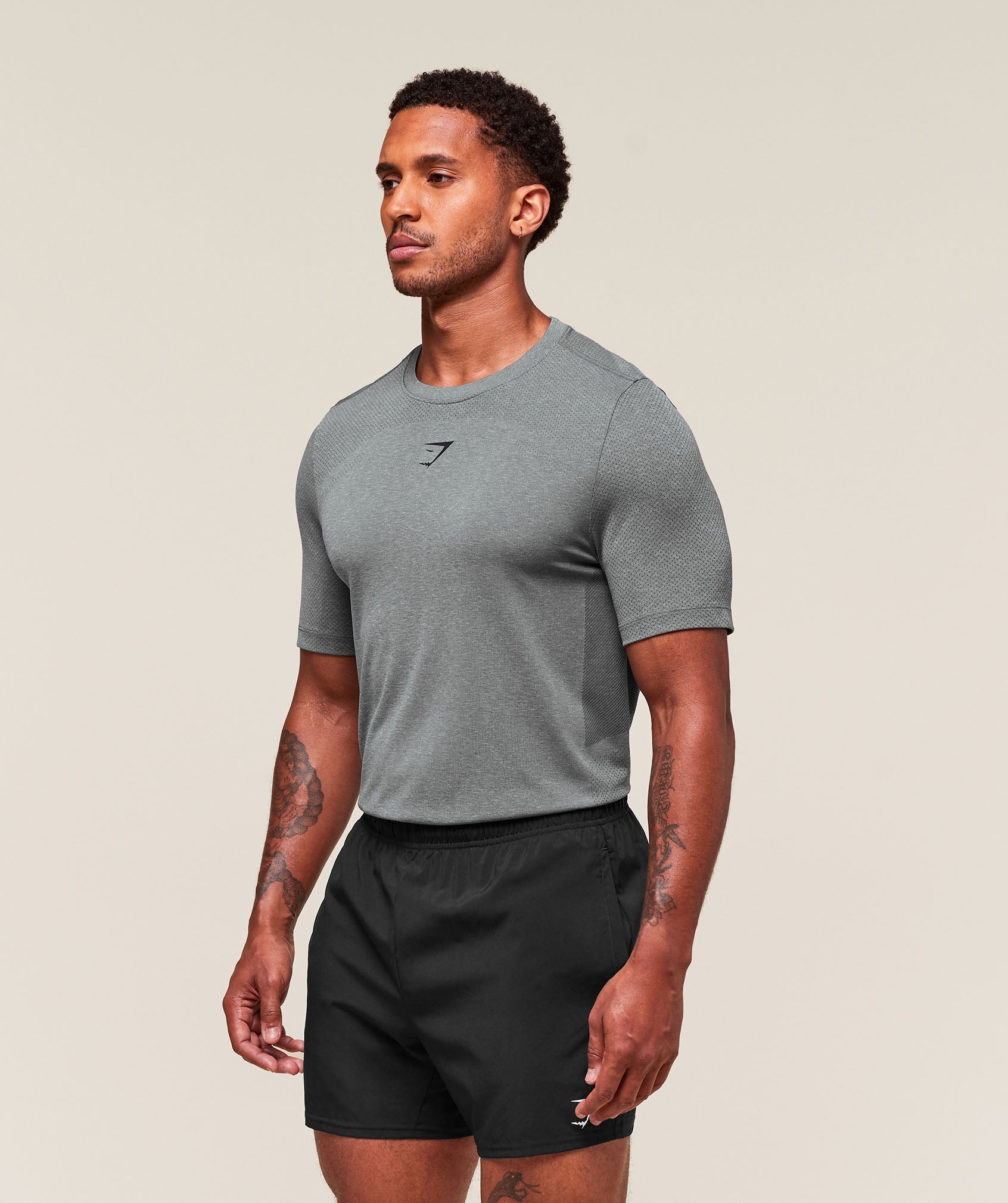 Lightweight Seamless T-Shirt Light Grey/Smokey Grey