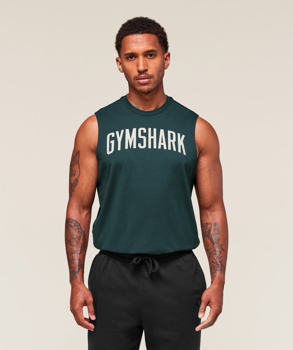 Worn Graphic Tank Deep Petrol Blue