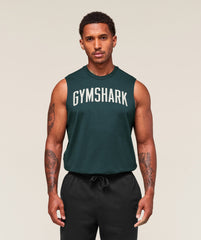 Worn Graphic Tank Deep Petrol Blue