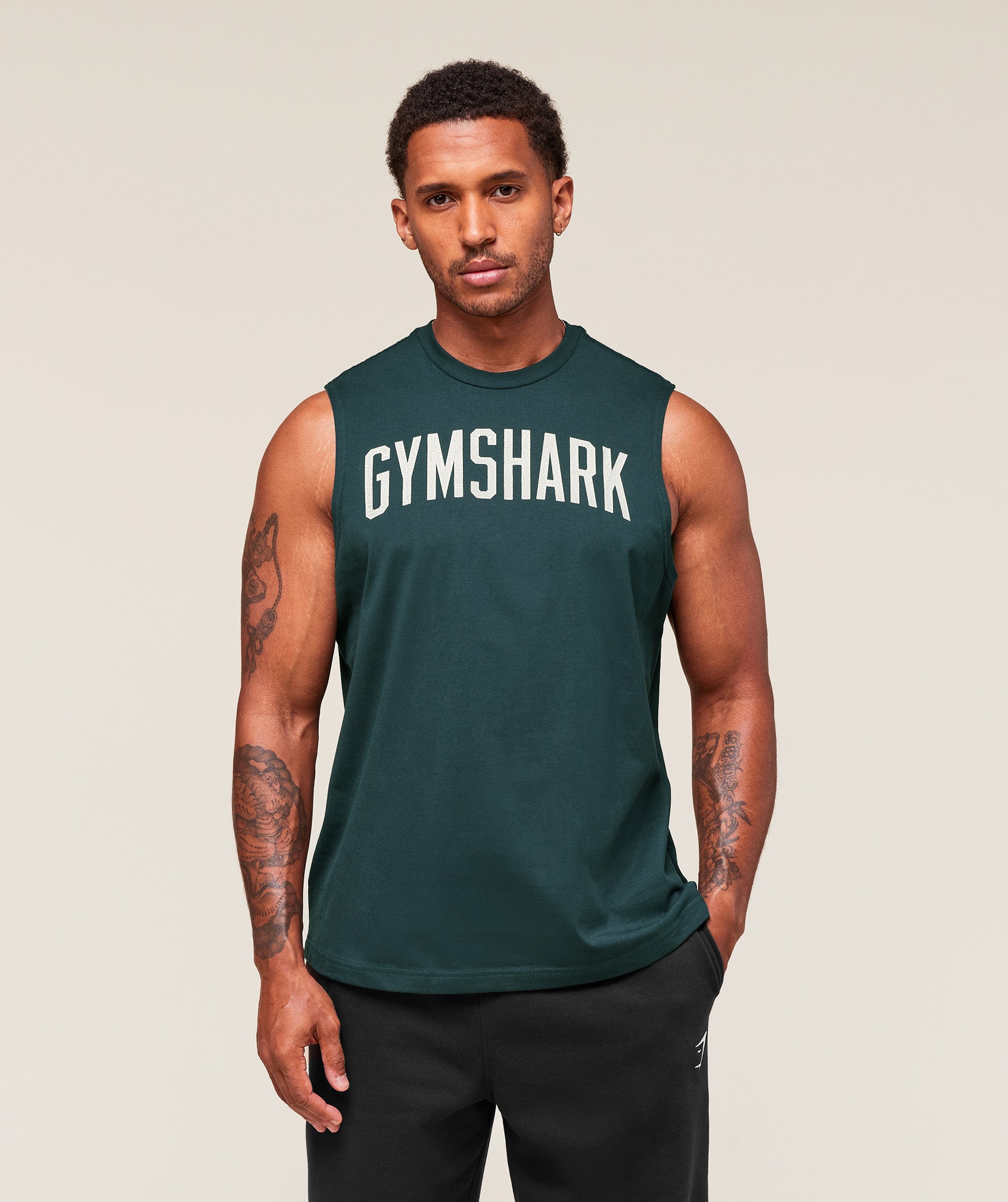 Worn Graphic Tank Deep Petrol Blue