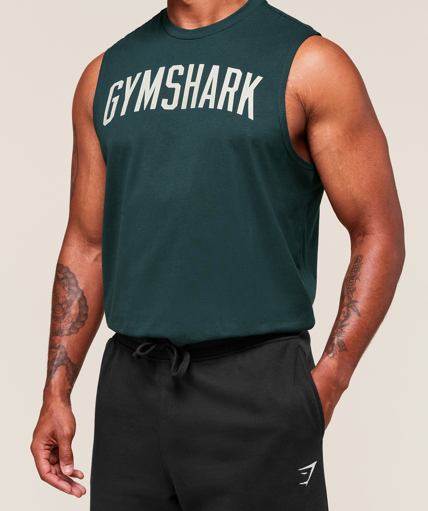Worn Graphic Tank Deep Petrol Blue