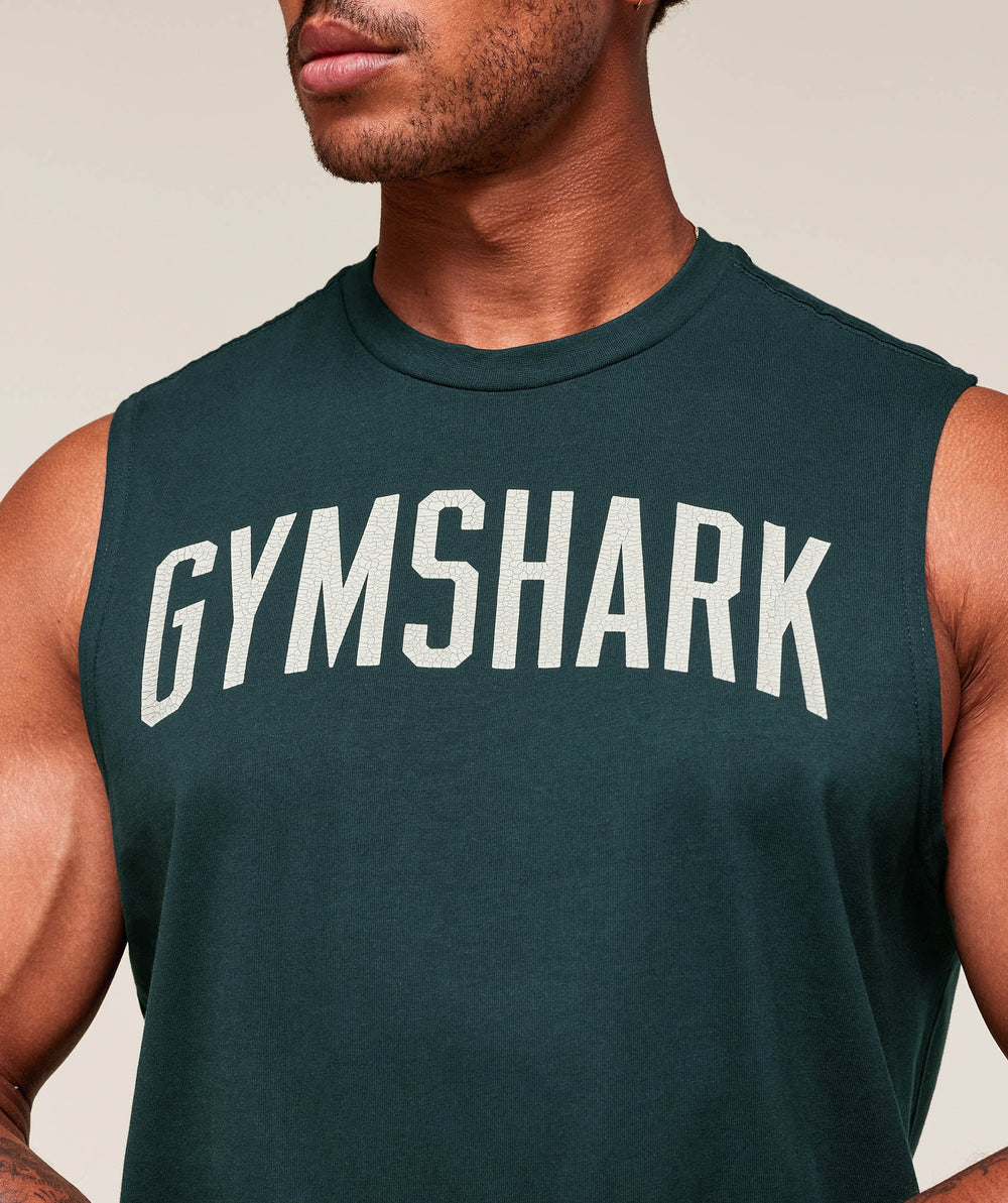 Worn Graphic Tank Deep Petrol Blue