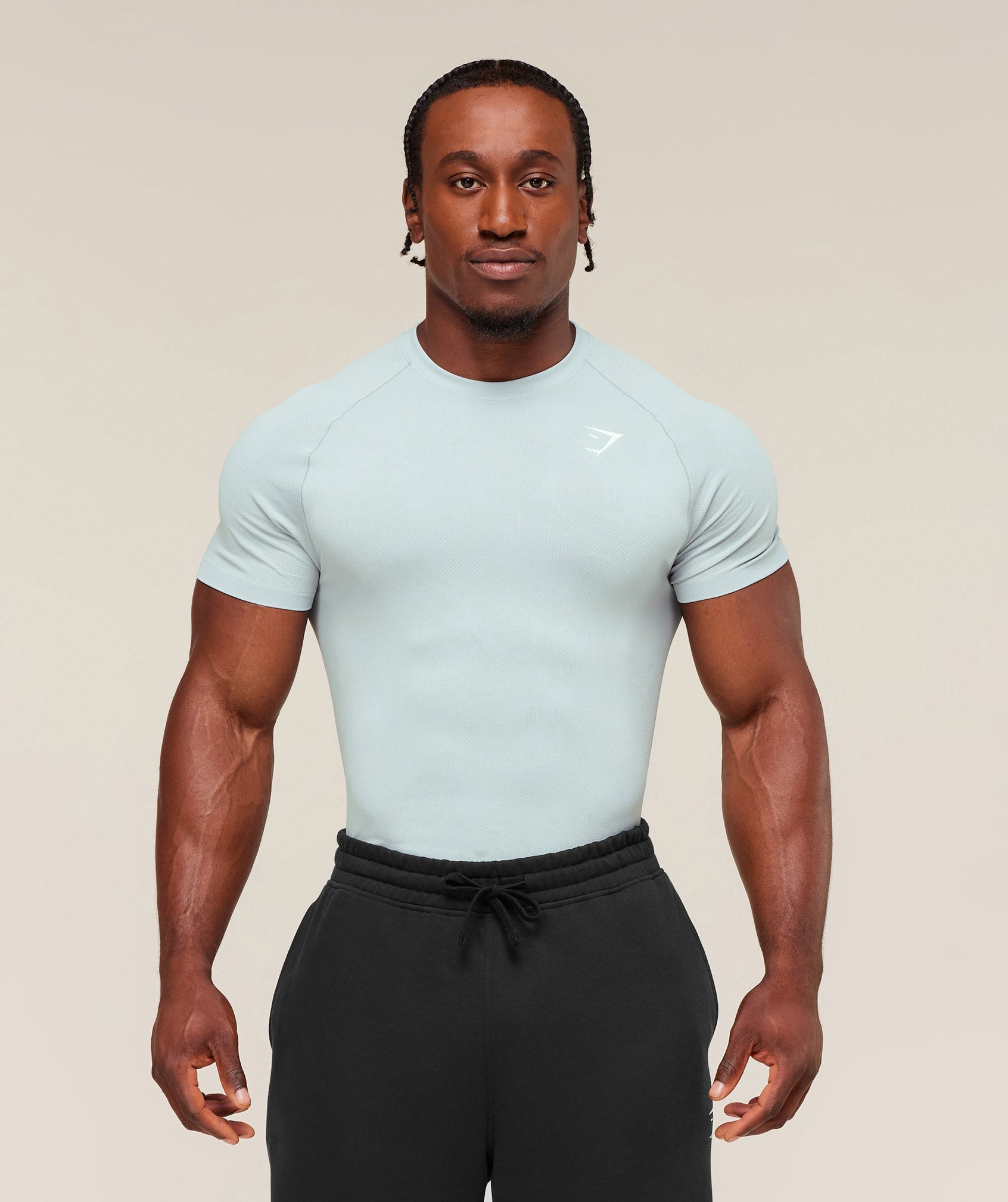 Geo Seamless T-Shirt Smoke Blue/Soft White