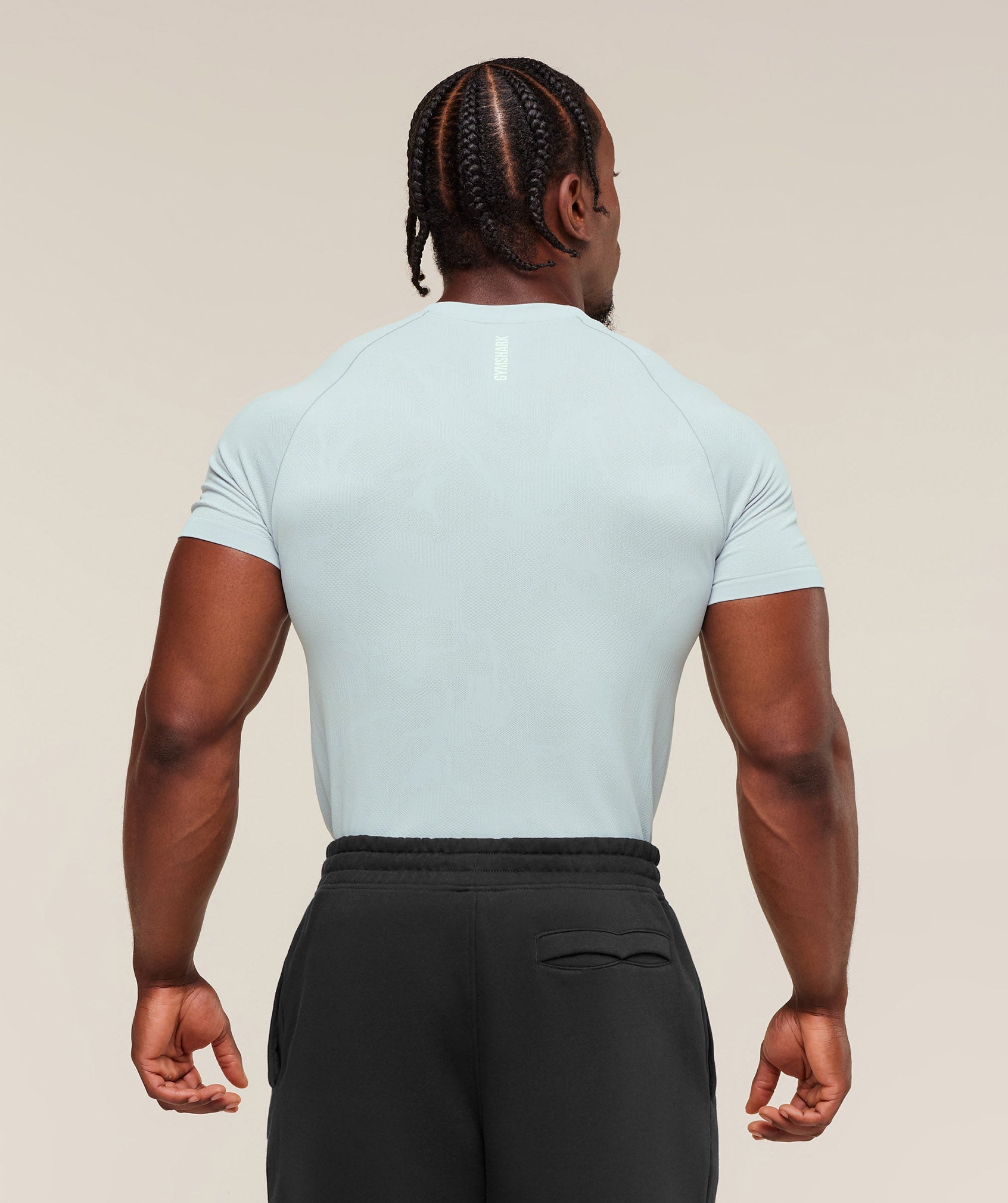 Geo Seamless T-Shirt Smoke Blue/Soft White