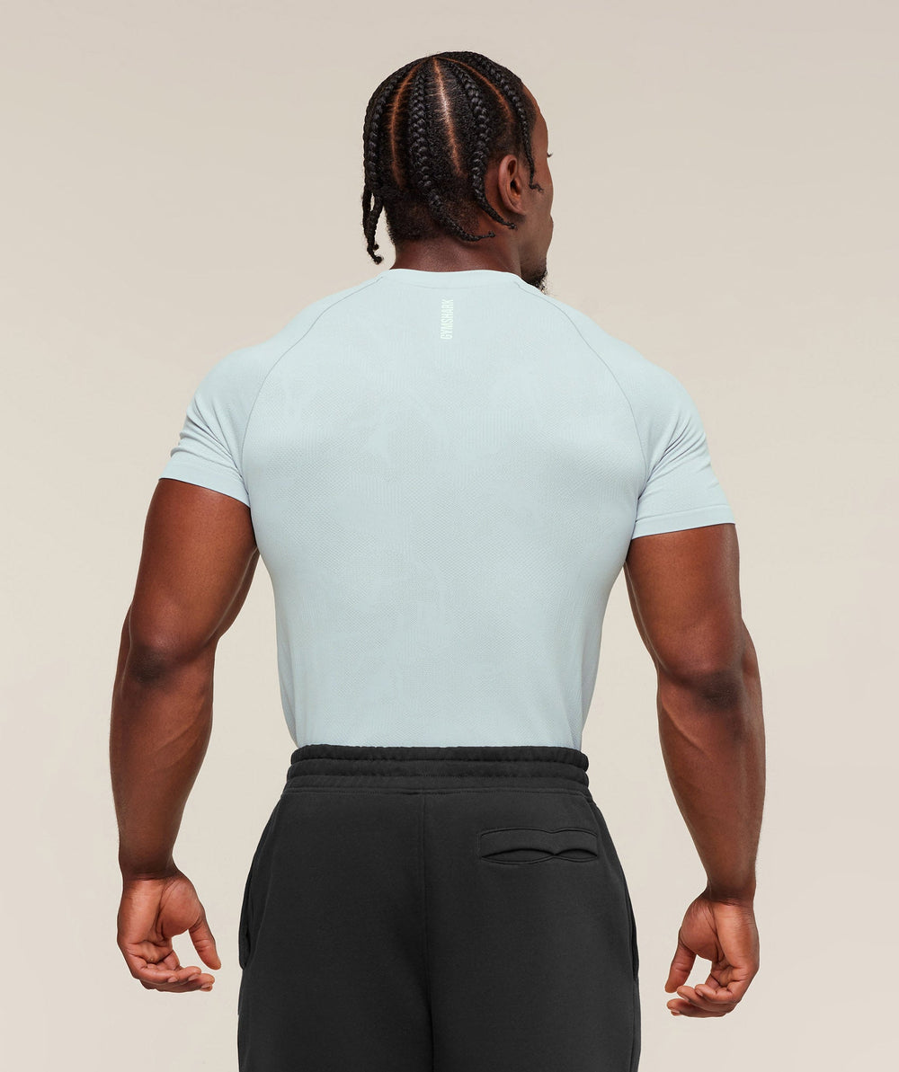 Geo Seamless T-Shirt Smoke Blue/Soft White