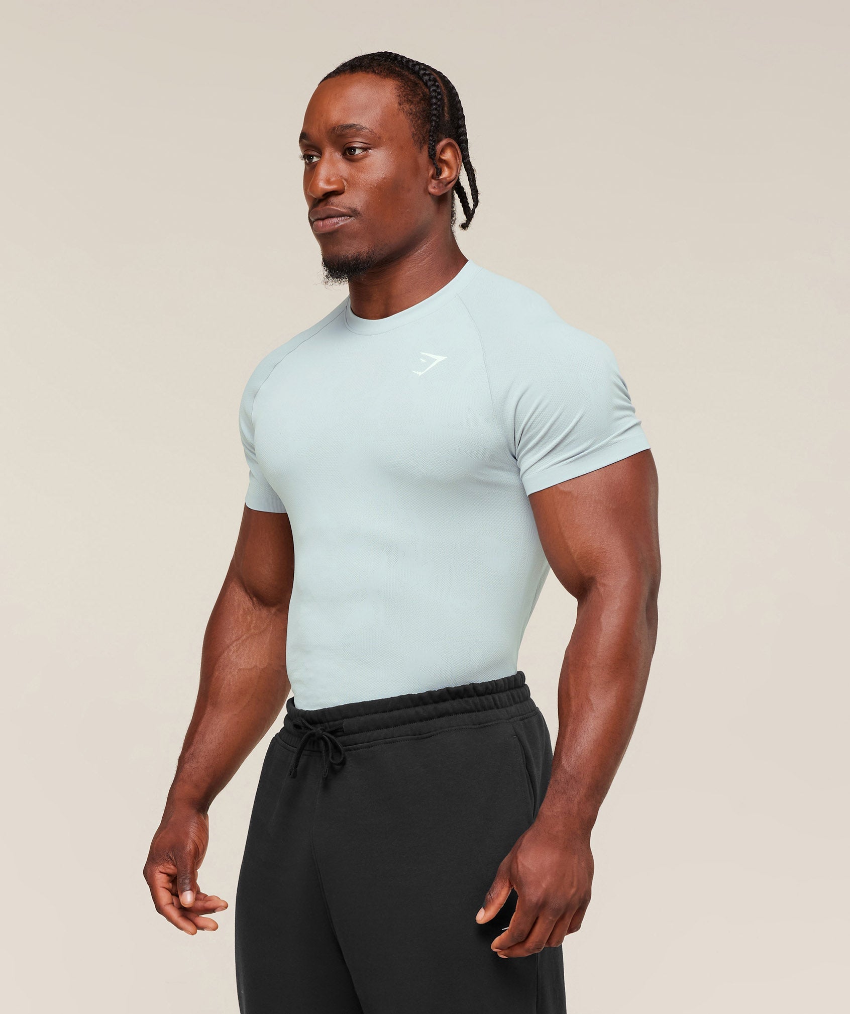 Geo Seamless T-Shirt Smoke Blue/Soft White