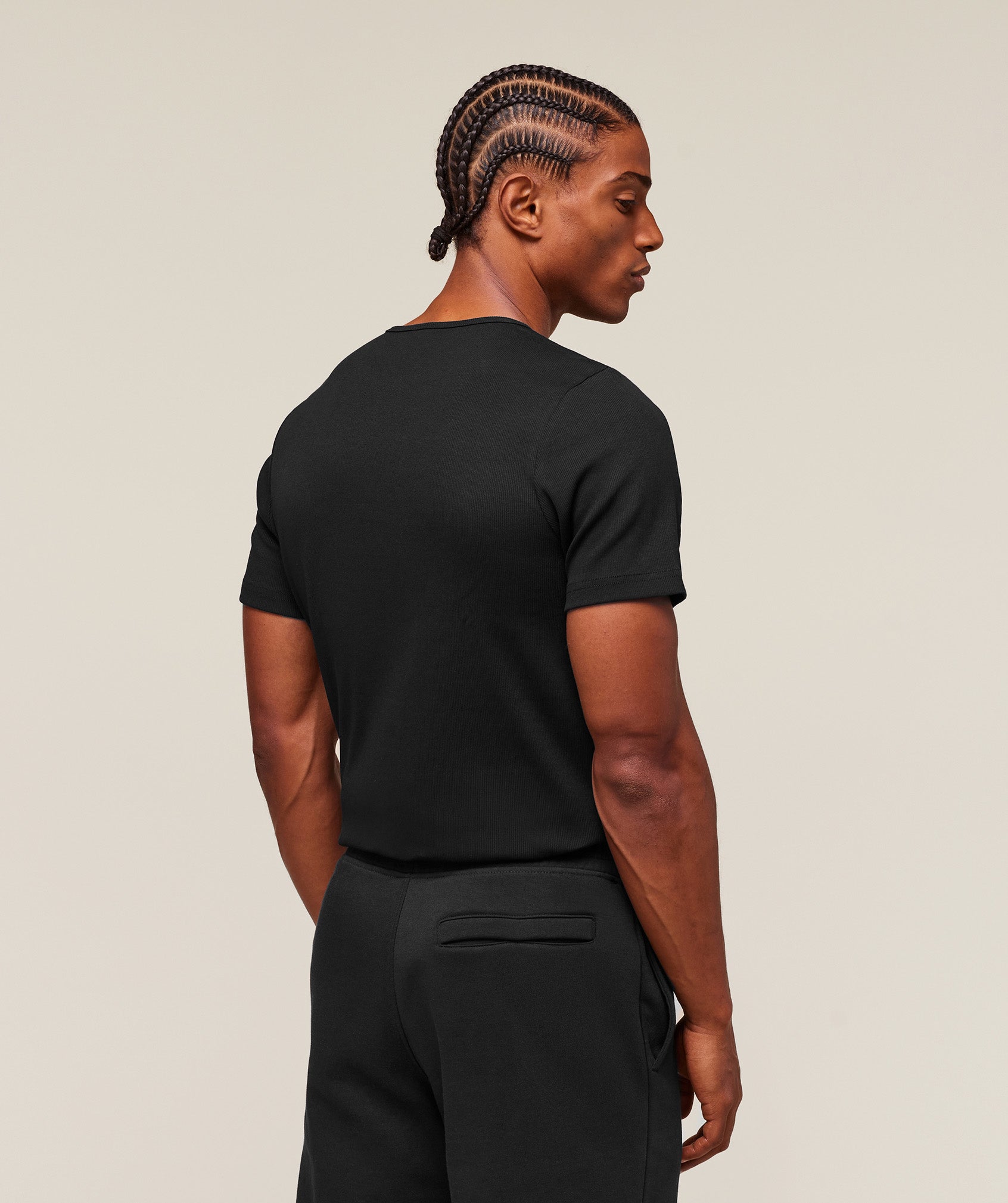 Premium Ribbed T-Shirt Black