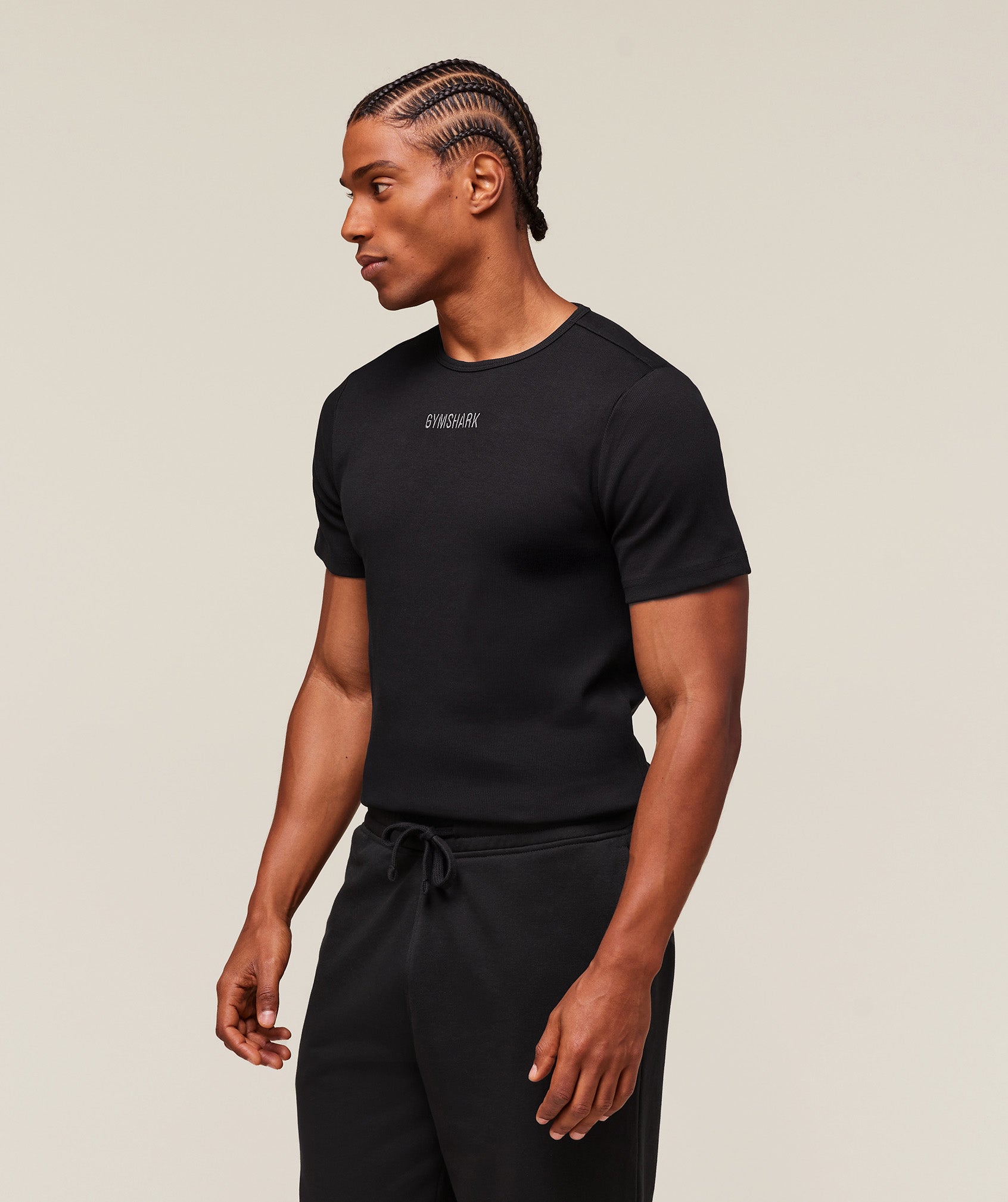 Premium Ribbed T-Shirt Black