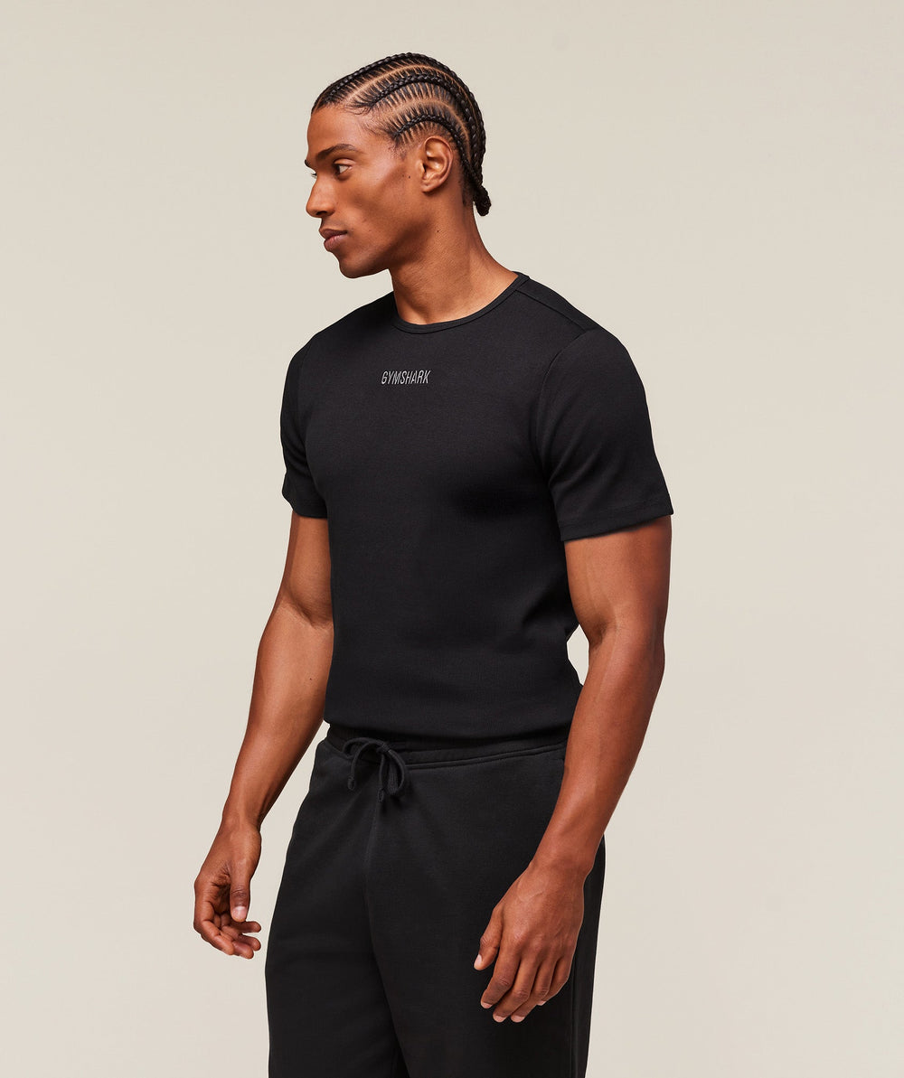 Premium Ribbed T-Shirt Black