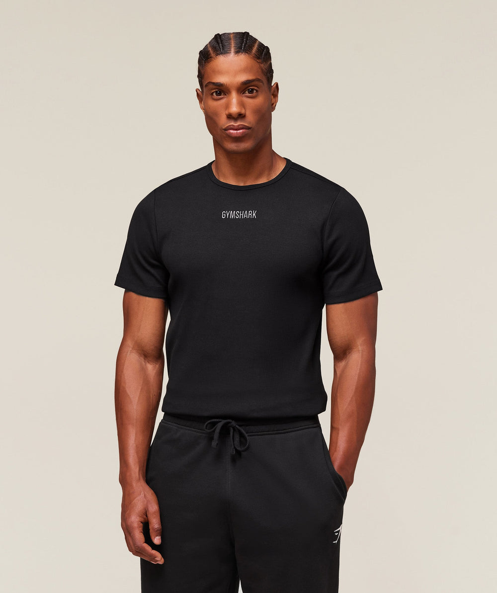 Premium Ribbed T-Shirt Black
