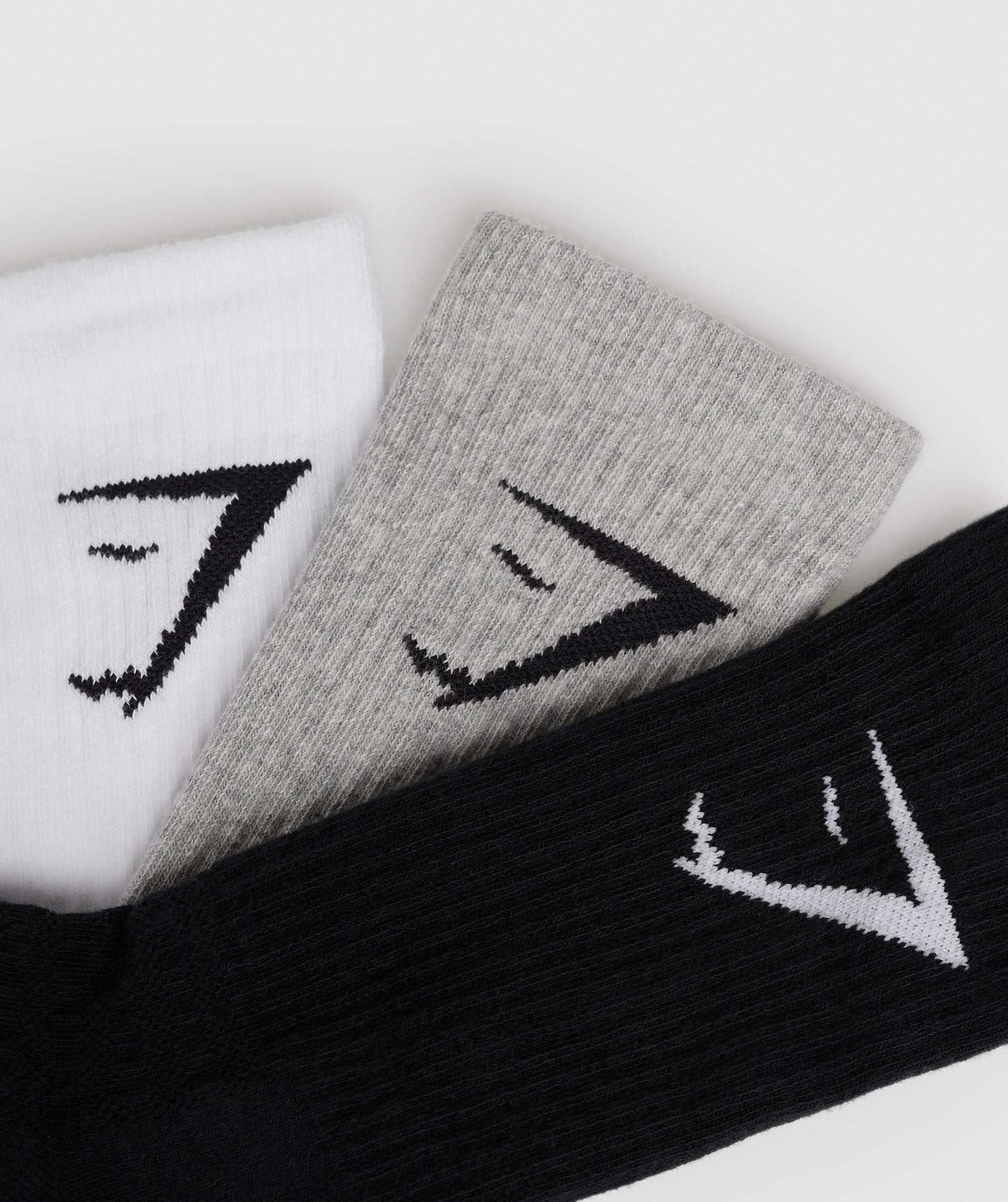 Crew Socks 3pk White/Light Grey Core Marl/Black